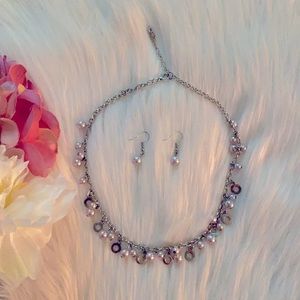 Faux pearl and silver set